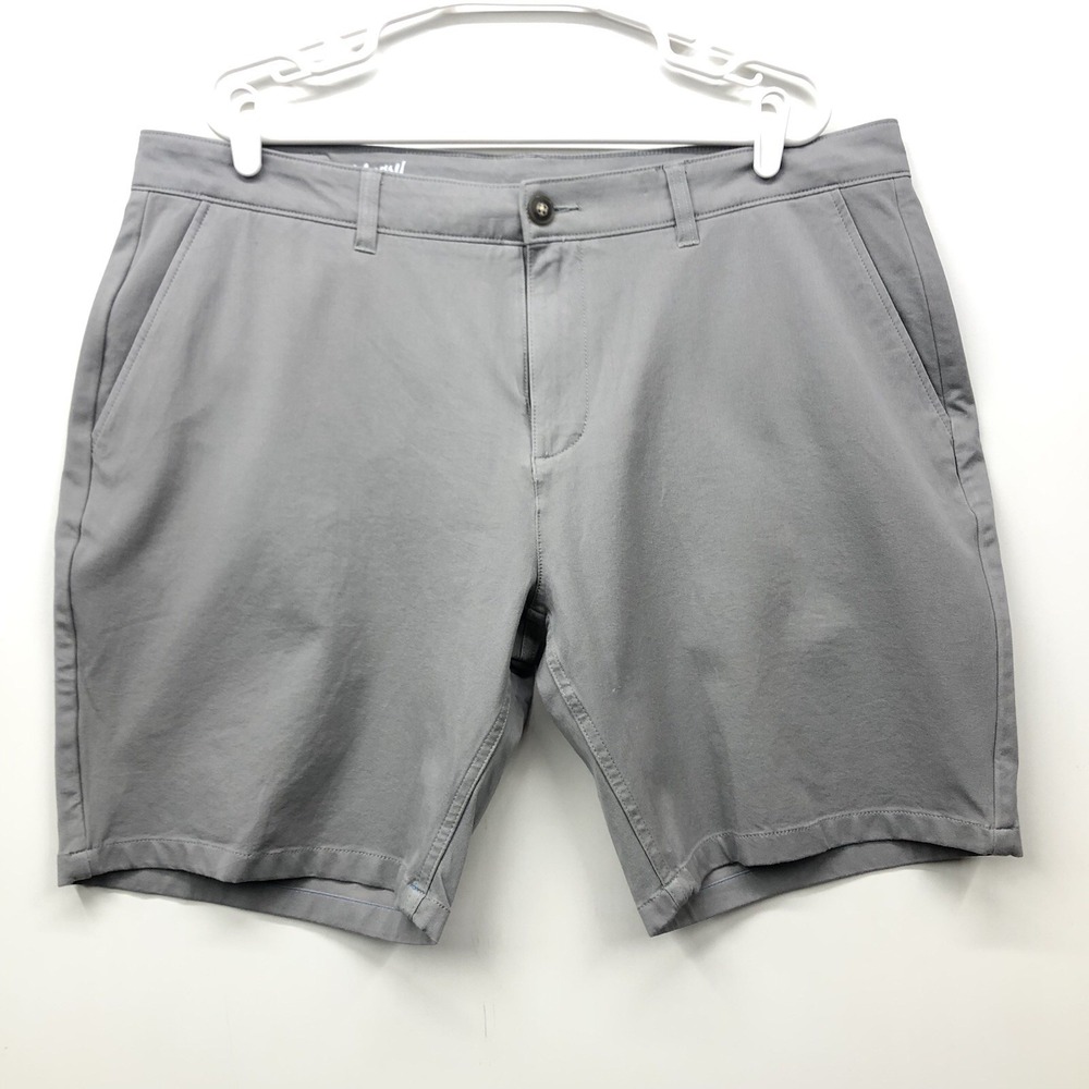Mugsy Damens Shorts Stretch Chino Flat Front Grey Measures 40x9 K6SNDA